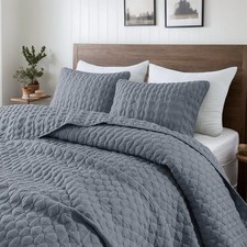 Blue Quilts Queen Size Bedding Sets with 2 Pillow Shams, Lightweight Soft Bed...