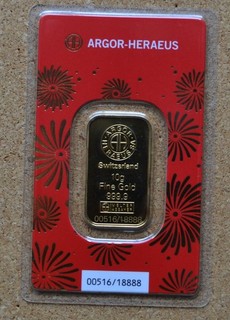 2025 10 Gram Argor Heraeus Lunar Snake Gold Bar (New w/ Assay)