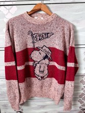 Vtg 70s Snoopy World's Greatest Arrow Collegiate Football Sweater Men's L
