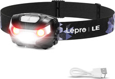 LED Headlamp Rechargeable - Super Bright Head Lamp with 5 Modes for Camping  Hi