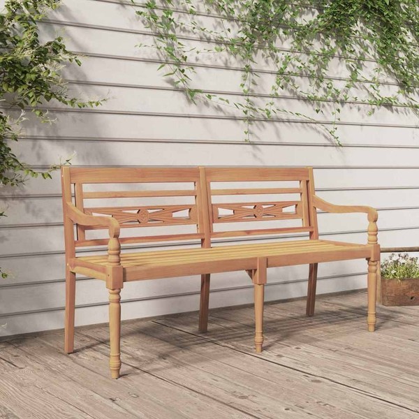 Batavia Sitzbank 150Cm Massivholz Teak Gartenbank Parkbank GartenmöBel Vidaxl-image
