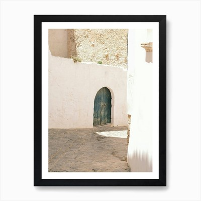 Old Blue Door in Eivissa // Ibiza T Framed Wall Art Poster Canvas Print Picture