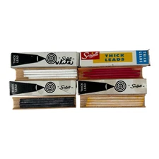 Vintage Scripto Thick Leads, Mixed Color Lot, Black, Yellow, Red And White .120