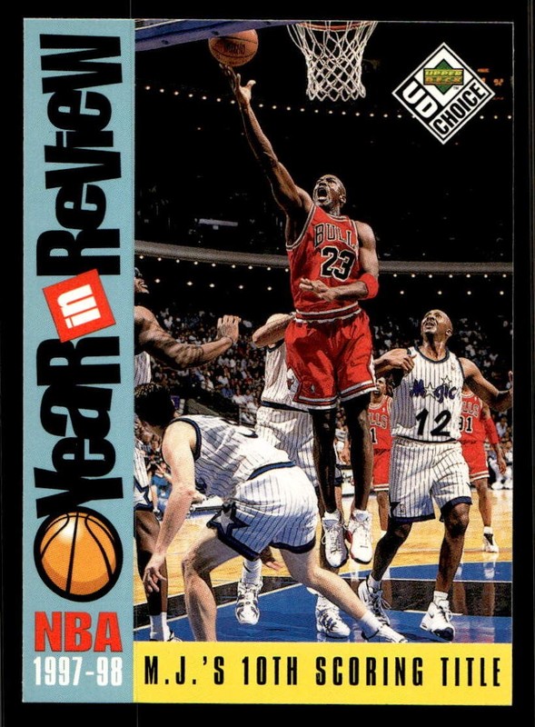 1998-99 UD Choice #189 Michael Jordan Chicago Bulls Year In Review MINT