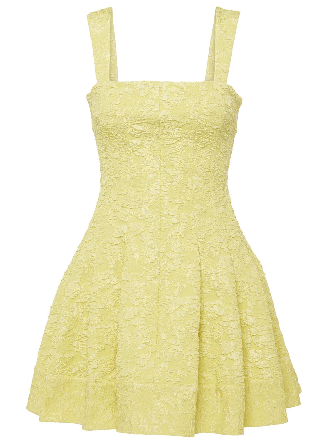 Simkhai Womens Jovie Pleated Cloqué Mini Dress 8 Citrine - NWT $595