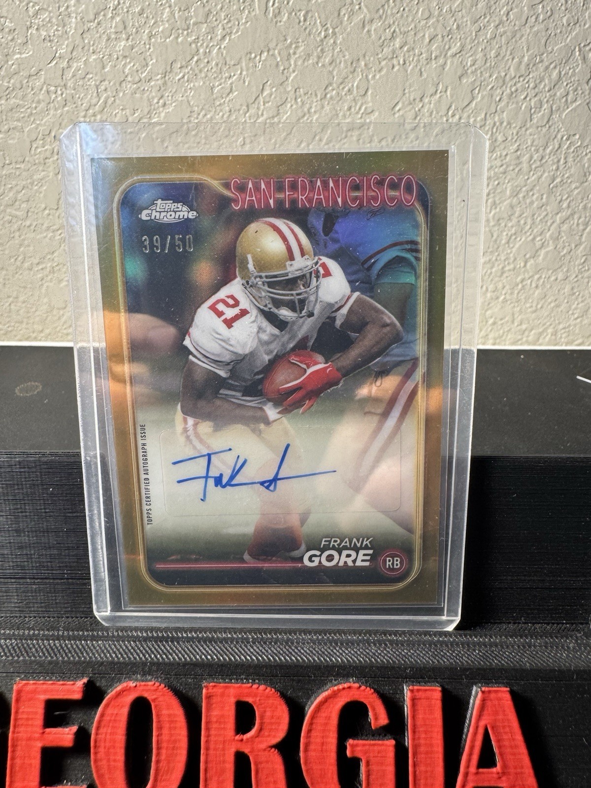 2024 Topps Chrome - Autographs Frank Gore #BA-FGO Gold Refractor /50 (AU)