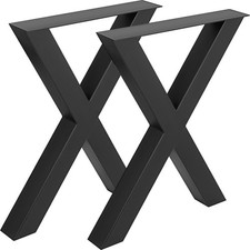 Uimoso Patas de Mesa en Forma de "X" 720x760mm de Acero Inoxidable para Muebles