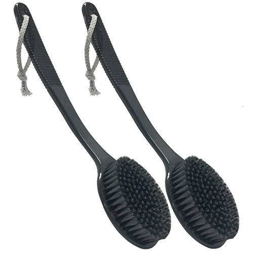 Back Bath Brush - Curved Long Handle Shower Brush with Medium Stiff Bristles ...
