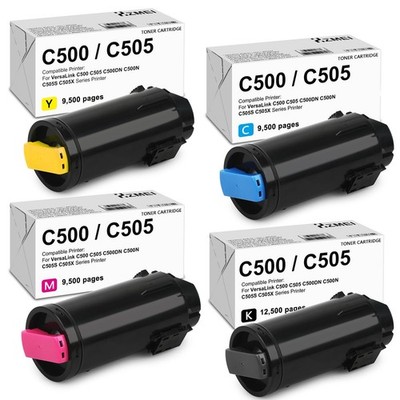 Compatible Toner Cartridge for Xerox VersaLink C500 & C505 (K, C, M, Y, 4-Pk)