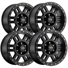 (Set of 4) Vision 398 Manx 15x8 6x5.5" -19mm Matte Black Wheels Rims 15" Inch