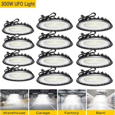 12Pack 300W UFO Led High Bay Light Warehouse Factory Commercial Industrial 6000K