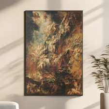 Peter Paul Rubens the Fall of the Damned Canvas Wall Art - Framed Poster