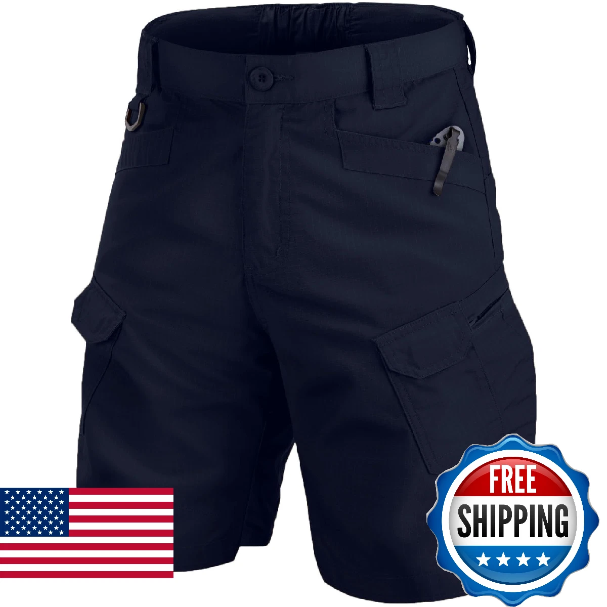 Jessie Kidden Mens Tactical Stretch Cargo Shorts Ripstop Work Hiking Fishing Blu