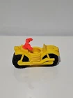 Vintage Fisher Price Little People Yellow and Orange Motorcycle ( 3 1/2" )