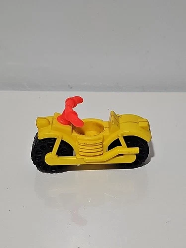 Vintage Fisher Price Little People Yellow and Orange Motorcycle ( 3 1/2" )