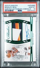 2023 PANINI FLAWLESS HORIZONTAL PATCH AUTOS EMERALD BRADLEY BEAL 1/5 PSA 10