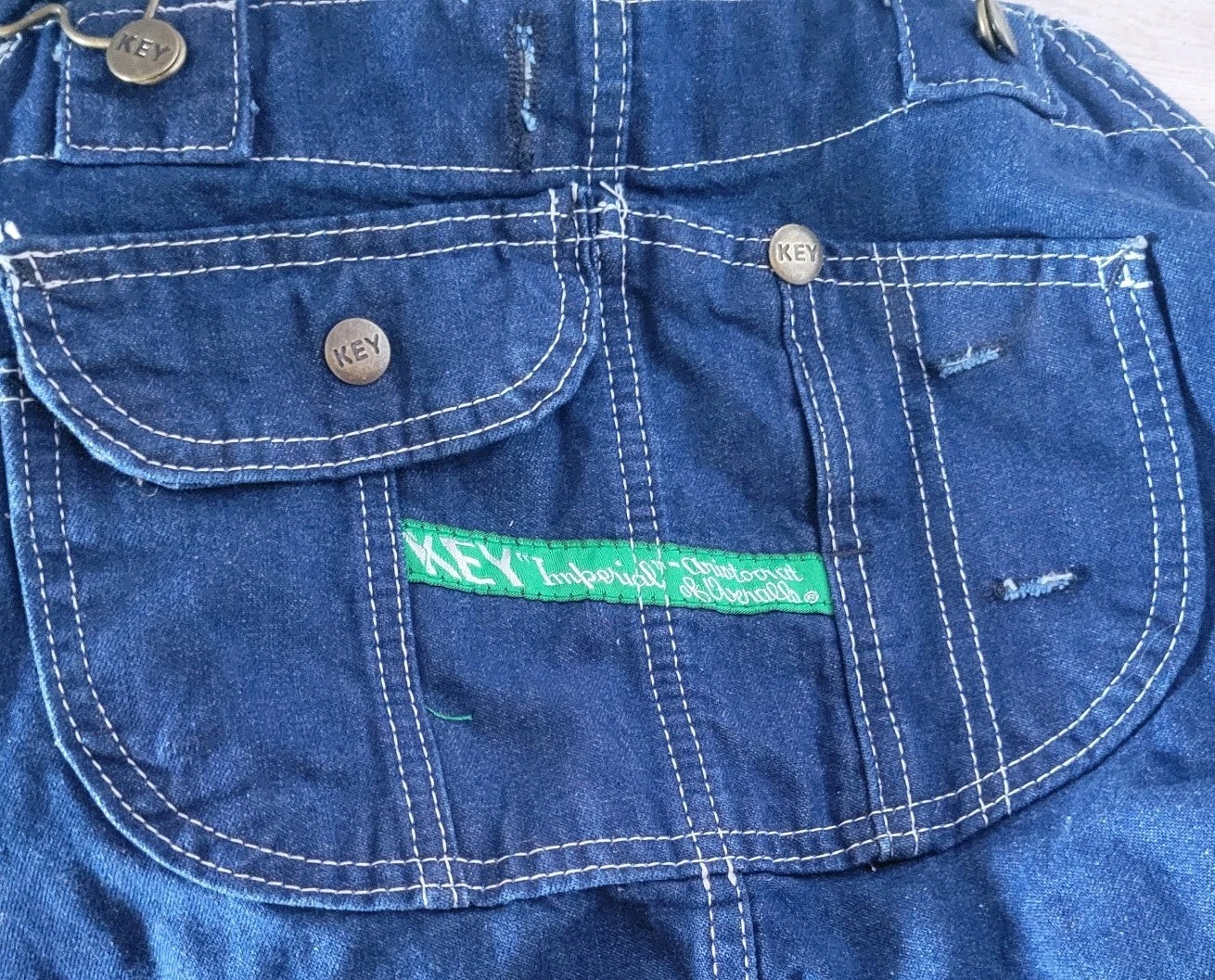 NEW Mens Authentic KEY IMPERIAL Carpenter Bib Overalls 100percent Cotton 52x32 image 9