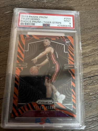 2019 Tyler Herro Prizm Tiger Stripe Rookie Psa 9