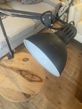 Black Swing Arm Clamp Desk Lamp, Adjustable Matte Metal Bell Shade, E27