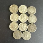 Barber Dimes Lot of 10 Silver Circulated Coins Liberty Head Mixed Dates