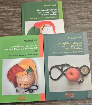 3 Bücher Michael Kroll ''Die täglichen Erlebnisse d. Dr. med. Klever u.a.