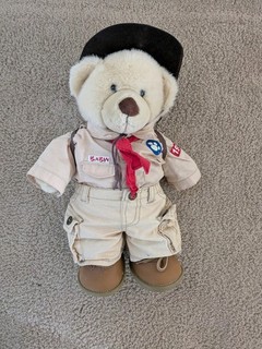 Scouting Tan Build a Bear with Backpack Hat Uniform Plush Stuffed Animal Bear