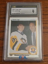 1990 Upper Deck #356 Jaromir Jagr Rookie Card CSG 9 Mint Pittsburgh Penguins . rookie card picture