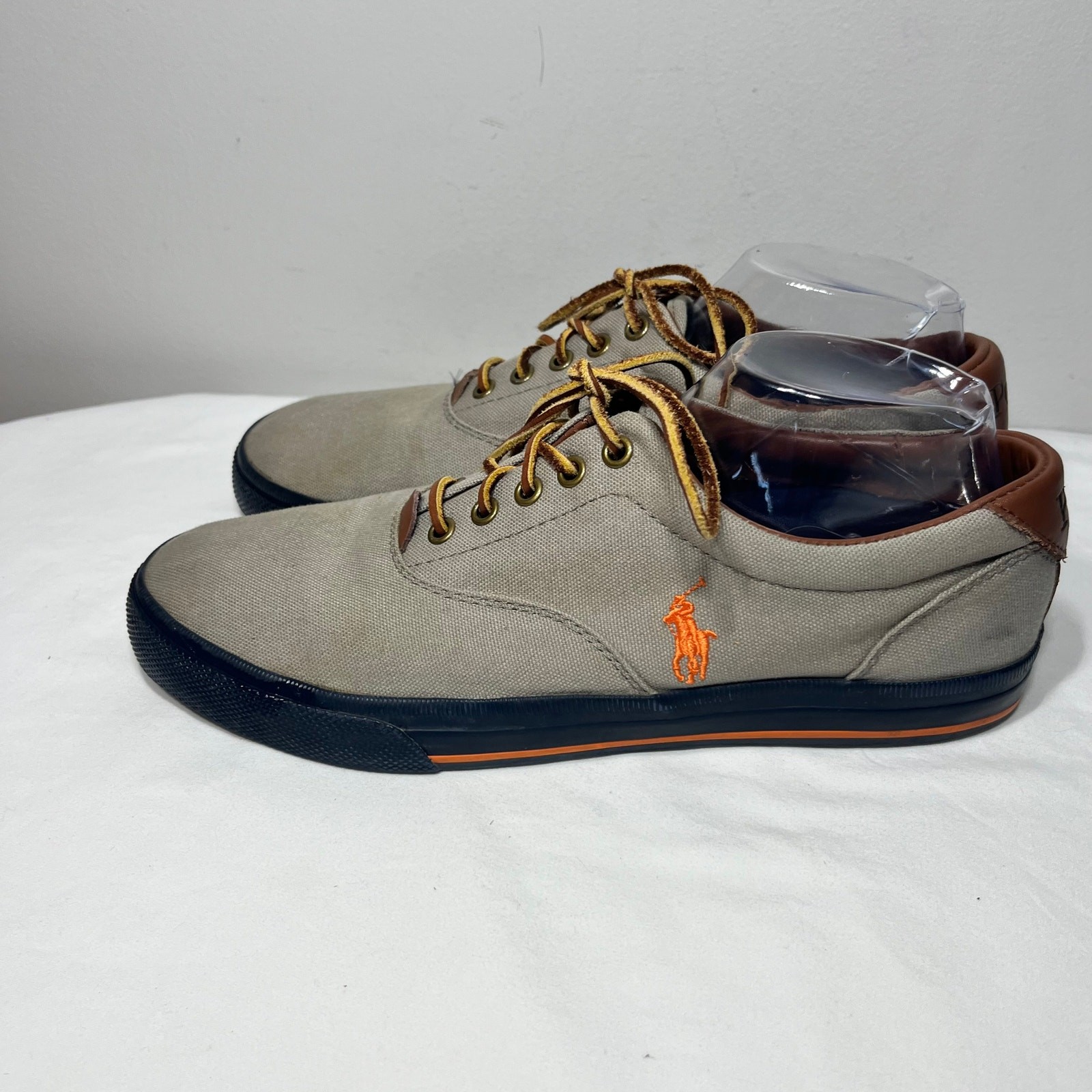 PONY Sneakers Polo Ralph Lauren vintage anni 90 Vaughn grigio tela pelle stringate preppy 10D