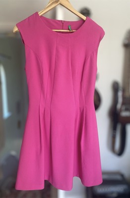 Vintage Y2K United Colours Of Benetton Pink Skater Dress Size 12 Retro 2000s