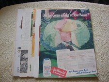 12 anuncios impresos de recetas de pasteles vintage 1947-1961 Betty Crocker Pillsbury anuncio grande