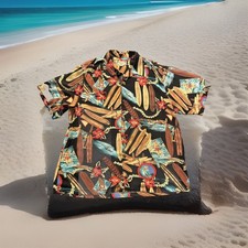 VTG Kamehameha Hawaiian Surfing Shirt Rayon Made in Hawaii Size XL