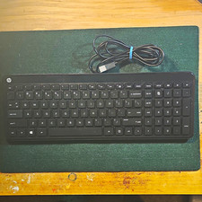 HP HSTNH-L05K Wired USB Full-Size Black Keyboard, Multimedia Keys QWERTY