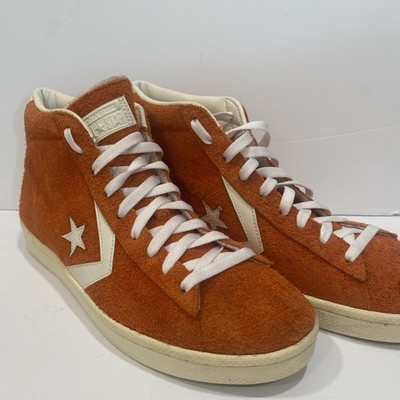 Converse Cons Pro Leather 76 MID Orange Suede Sneakers Unisex M/11 W/12.5