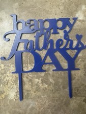 Happy Father's Day Cake Topper Blue New 7 .5 Inch Wide