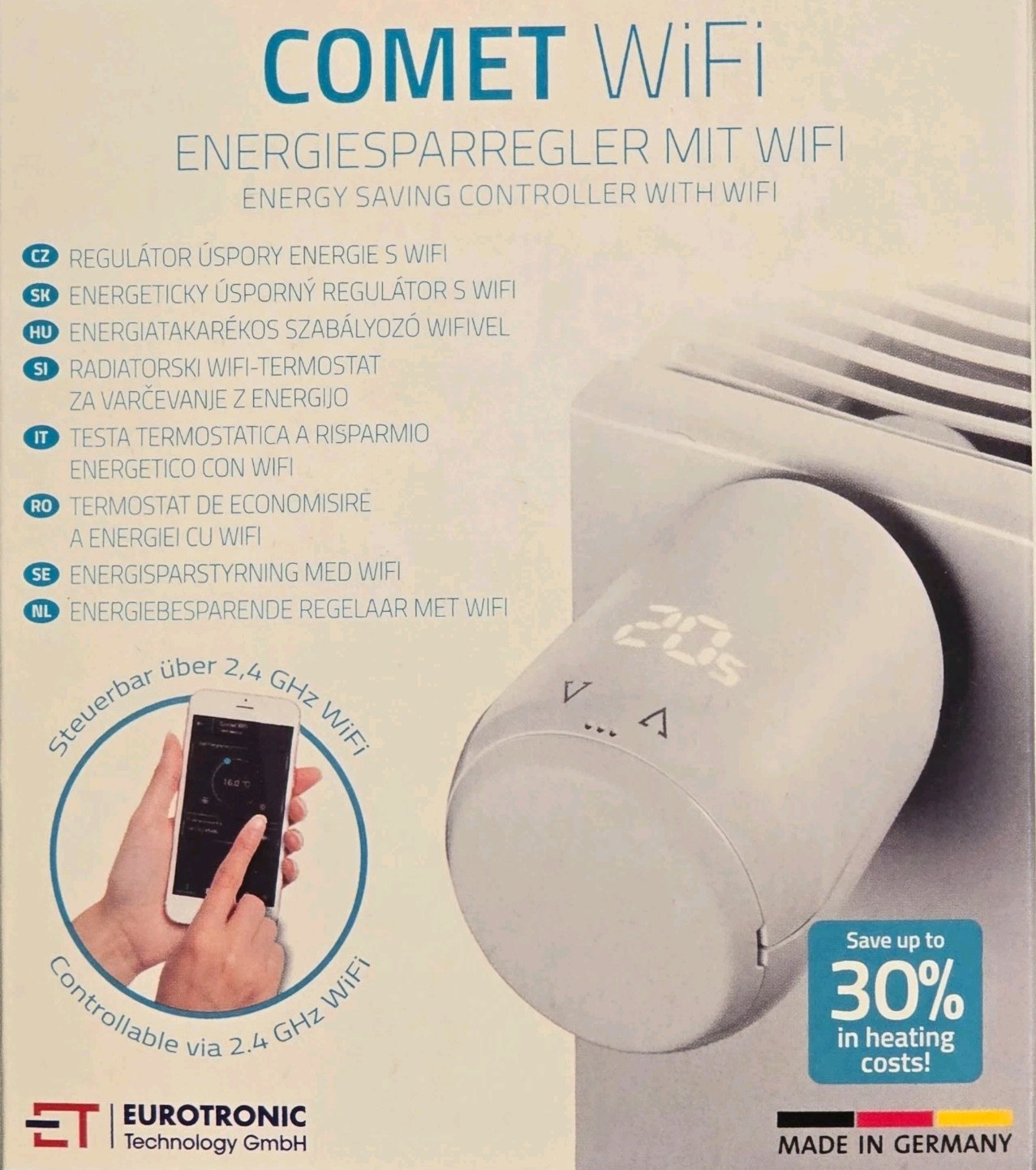Heizkörperthermostat Comet WiFi  Energiesparregler mit Funkstandard WLAN M30x1.5