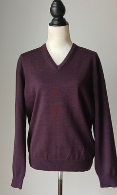 MÄRZ MÜNCHEN HERREN PULLOVER STRICK GR. 48 AUBERGINE 100% SCHURWOLLE UNGETRAGEN 