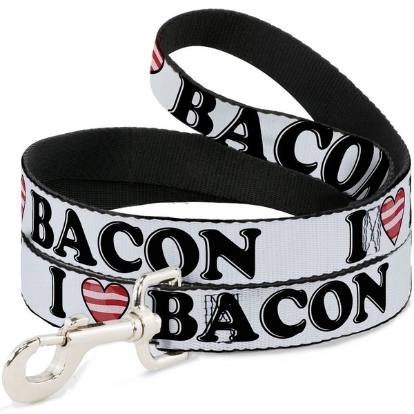 "Dog Leash I \"Heart\" Bacon White/Black/Bacon Wide 1.5\" (Us Import)"-image