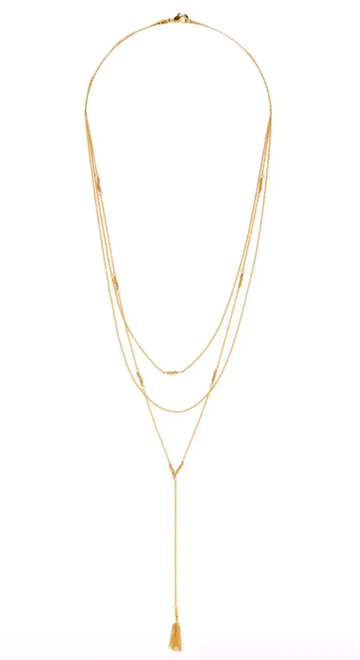 Gorjana W1235 Women's Gold Joplin Layered Lariat Necklace