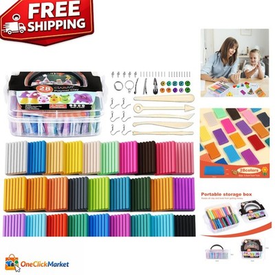 28-Color Polymer Clay Starter Kit for Kids - Non-toxic Oven Bake Creativity