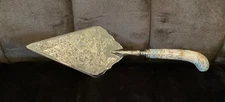 Sheffield England Pie Cake Server Porcelain Handle VTG Flowers