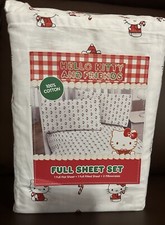 NUOVO set completo lenzuola Hello Kitty con cappello natalizio e bastone caramelle