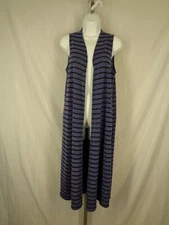 Lularoe Joy Stripe Knit Vest Cardigan Duster Size Small 