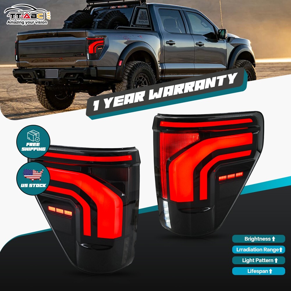 Upgraded LED Tail Lights for Ford F-150 2021-2023 – Halogen Xenon LED Compatible