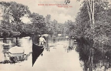 Sebasticook River Hartland ME Maine perch chain pickerel smelt Vtg Postcard V9