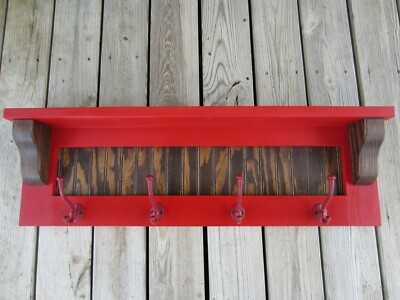 Country Rack Farmhouse Coat Rack, Country Coat Rack With Corbels And Bead Board | eBay