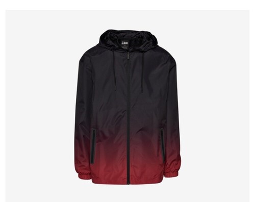 CSG Mens Hooded Full Zip Black Red 