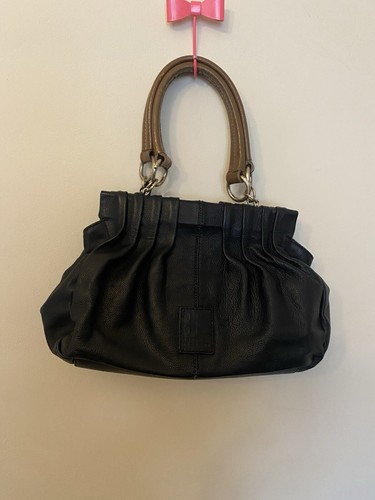 BETTY JACKSON Black Pebbled Leather Handbag Tote - Picture 2 of 7