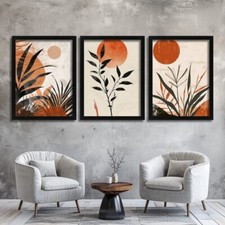 Abstract Nature-Inspired Wall Decor Modern Earthy Tones Gallery Set Of 3 Prints
