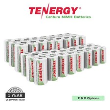 Tenergy Centura C and D NiMH Rechargeable Batteries 1.2V Lot