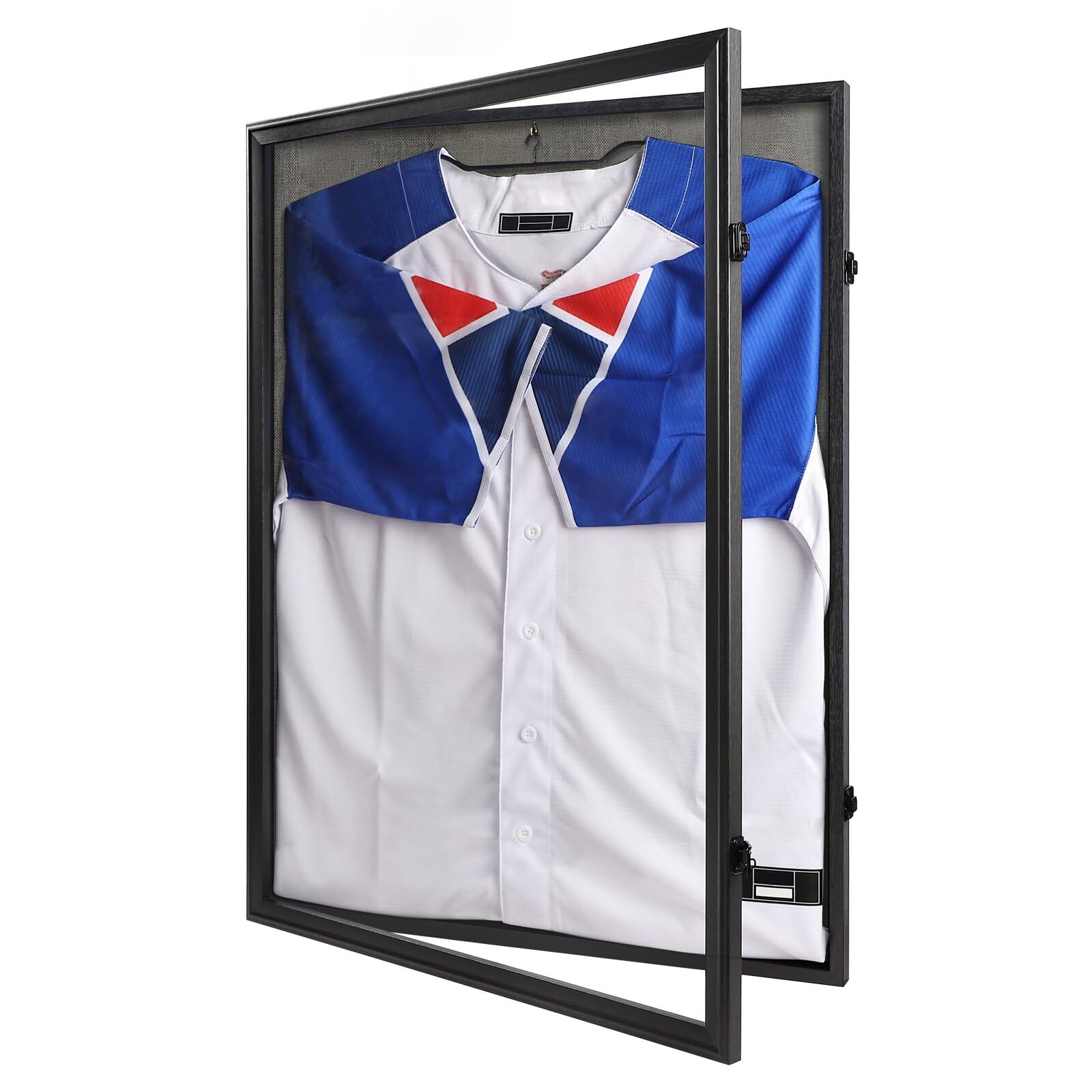 Jersey Frame Display Case Black Lock Large Shadow Box Lockable with 98%-image